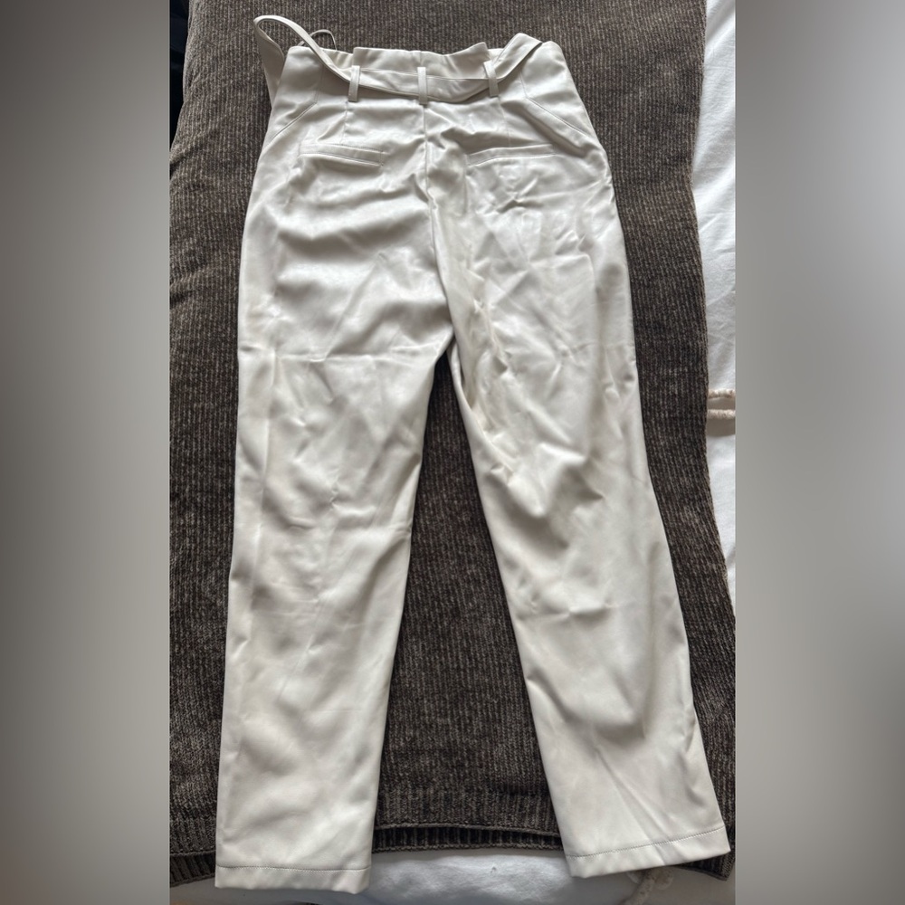 Lucy Paris - Faux Leather Belted Pants
